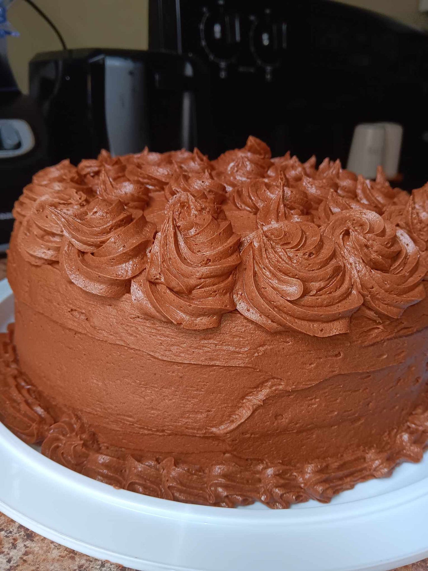 CHOCOLATE CAKE W/CHOCOLATE BUTTERCREAM FROSTING